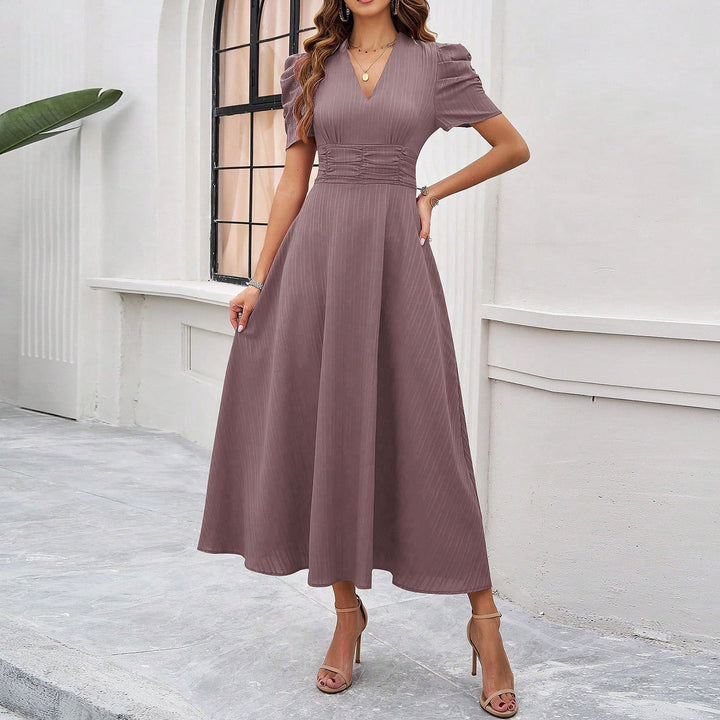 Women’s High Waist Ruched Midi Dress