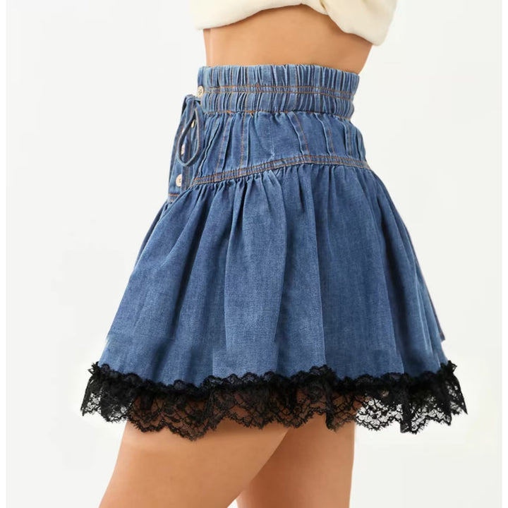 Women’s Lace Trim A-Line Mini Skirt