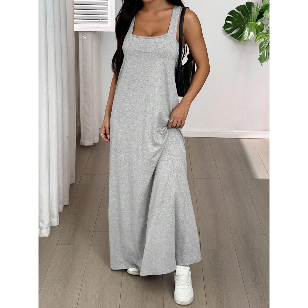Women’s Solid Color Two Piece Maxi Dress Set