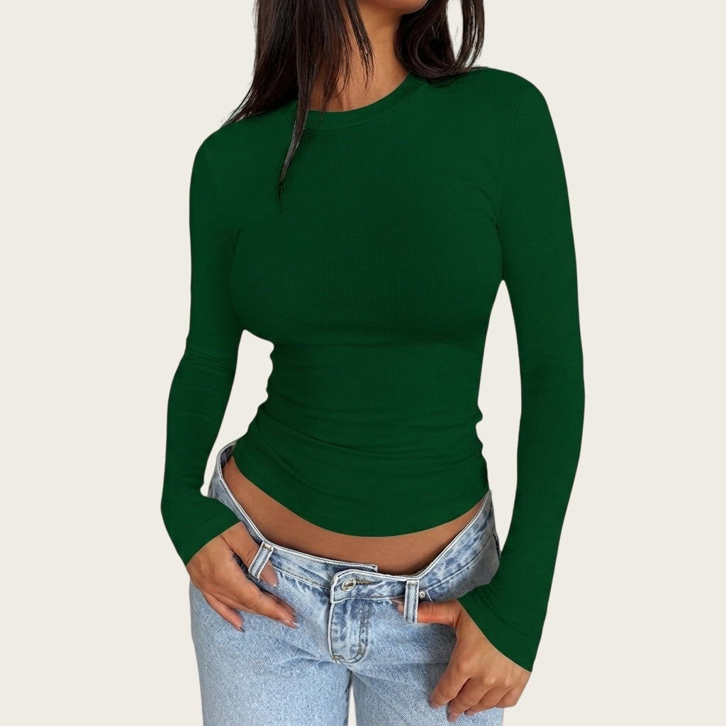 Women’s Slim Fit Crew Neck Long Sleeve Top