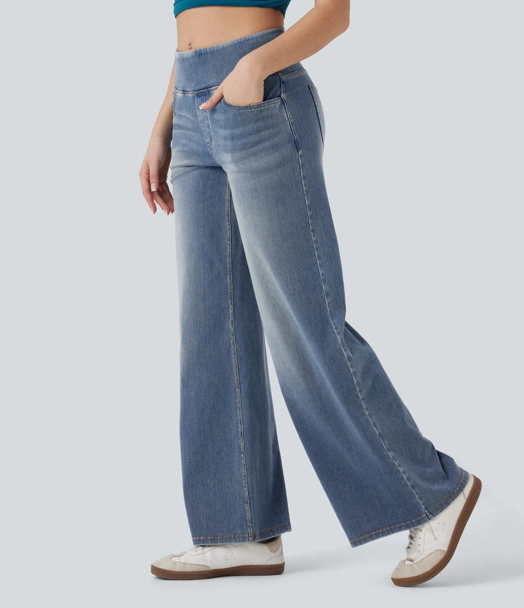 Women’s High Waisted Stretch Wide Leg Jeans