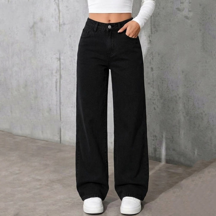 Women’s High Wide Leg Straight Jeans