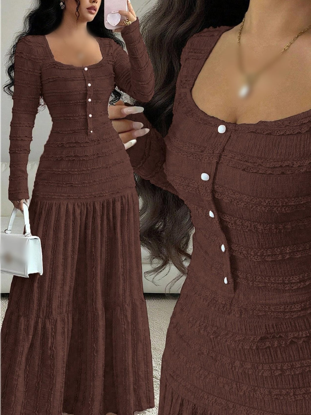 Women’s High Waist Tiered Maxi Dress