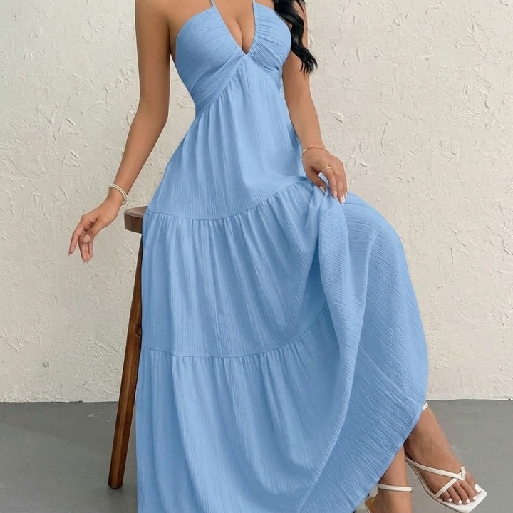 Women’s Deep V Neck Maxi Dress