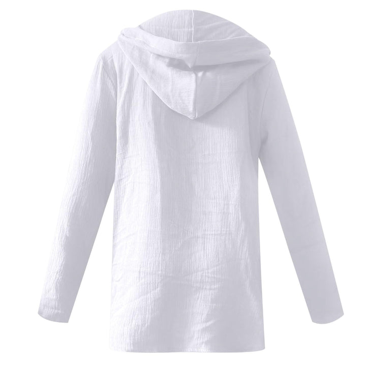 Women's Relaxed V Neck Drawstring Hooded Top