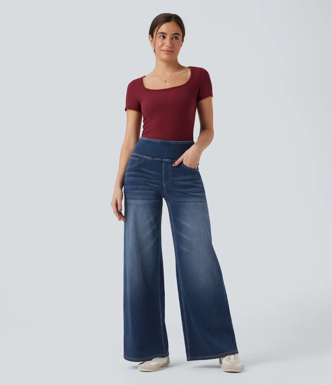 Women’s High Waisted Stretch Wide Leg Jeans