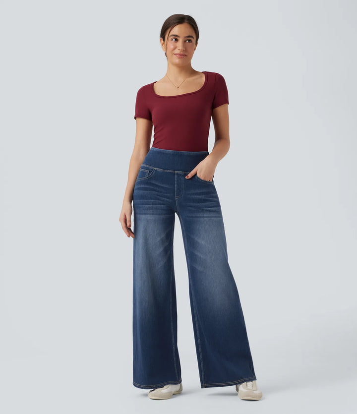 Women’s High Waisted Stretch Wide Leg Jeans