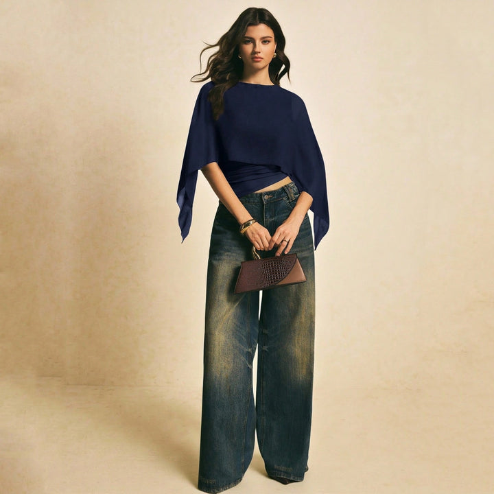 Women’s Chiffon Cape Sleeve Top