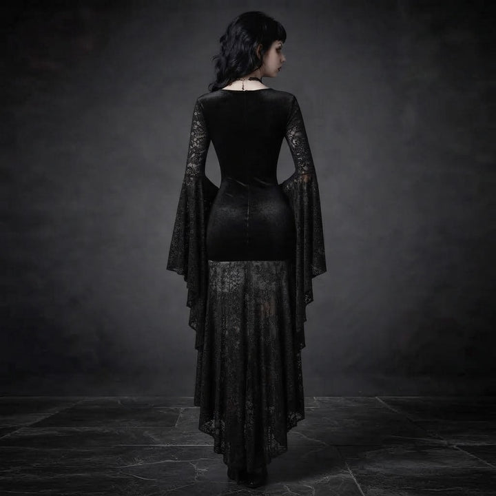 Women’s Gothic Velvet Lace Maxi Dress