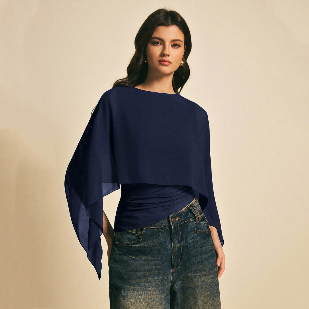 Women’s Chiffon Cape Sleeve Top
