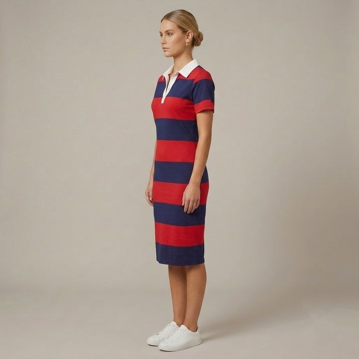 Women’s Color Block Polo Midi Dress