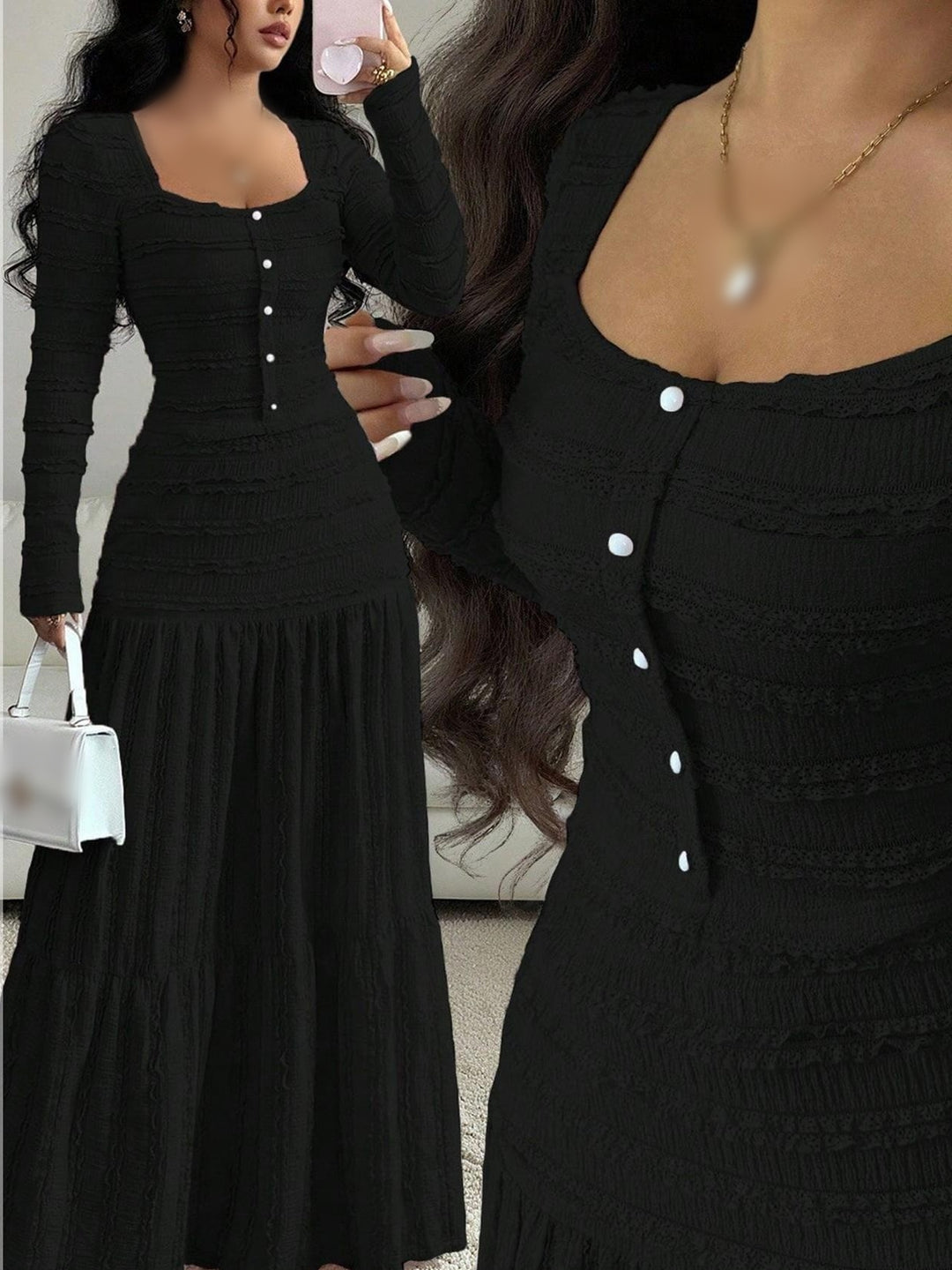 Women’s High Waist Tiered Maxi Dress