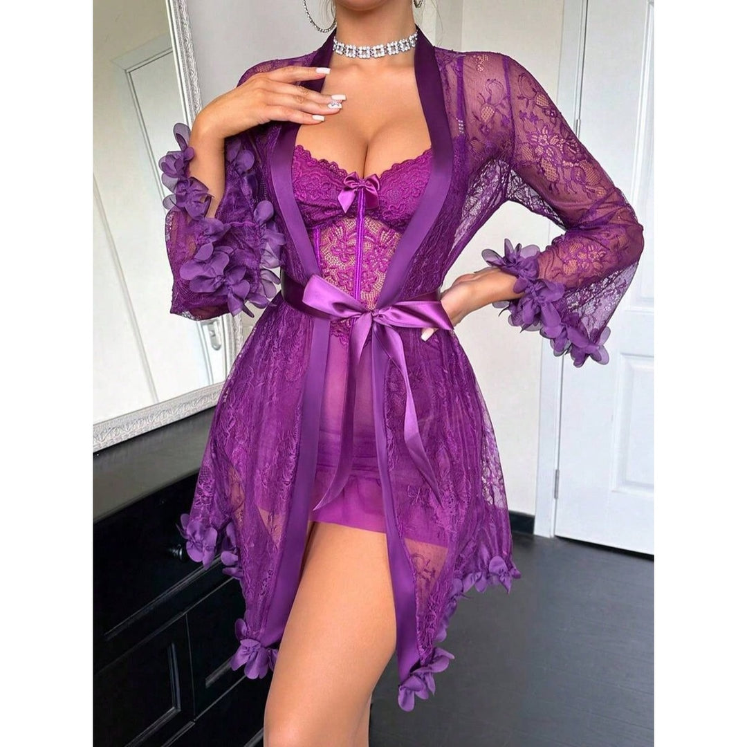 Women’s Lace Lingerie Robe Set –  Sexy Nightwear & Romantic Sleepwear