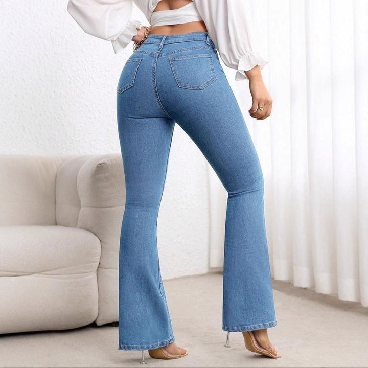 High Waist Stretch Flare Jeans