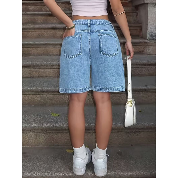 Women’s Vintage High Waisted Denim Bermuda Shorts