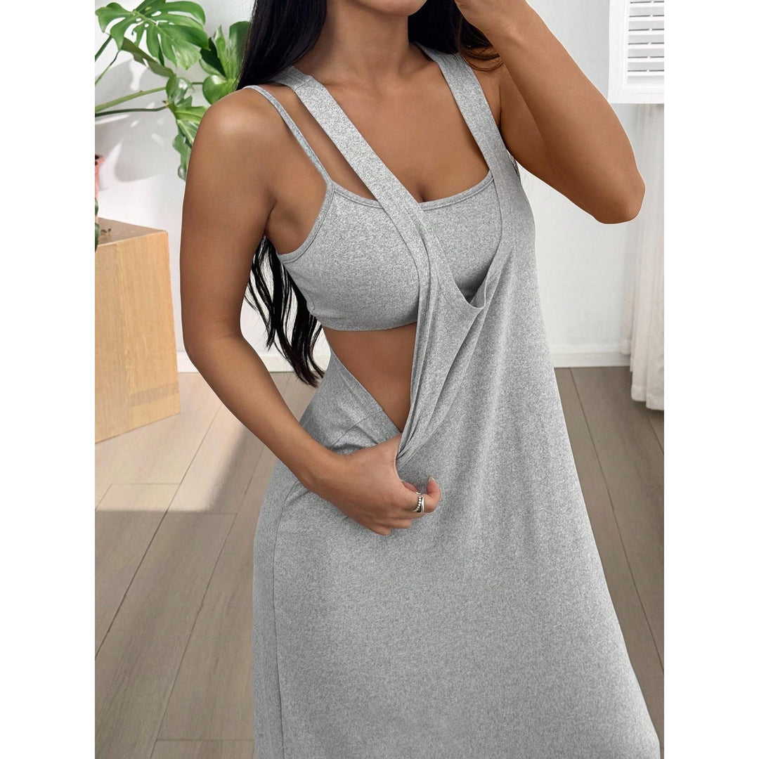 Women’s Solid Color Two Piece Maxi Dress Set