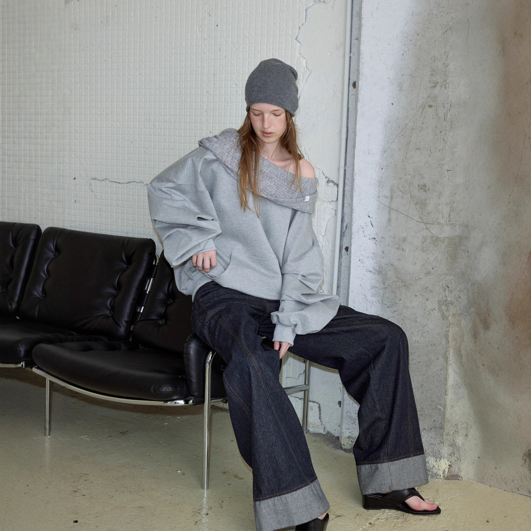 Women’s Off-Shoulder Hoodie Sweatshirt