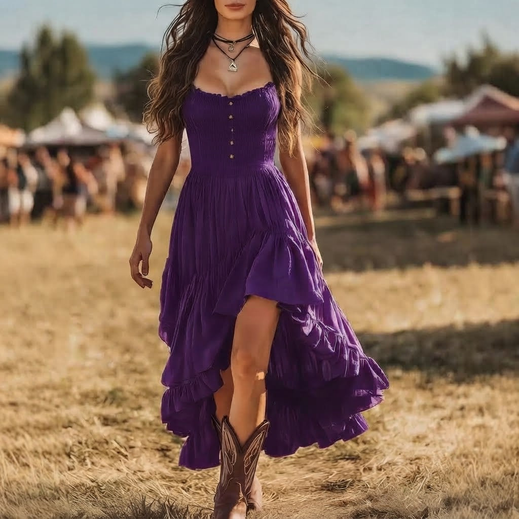 Women’s Vintage Strapless Maxi Dress