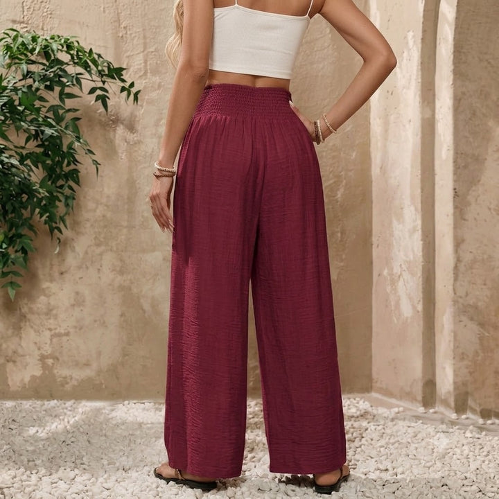 Women’s High Waisted Wide Leg Pants – Tie Front Casual Trousers