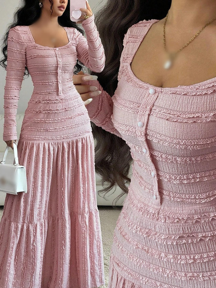 Women’s High Waist Tiered Maxi Dress