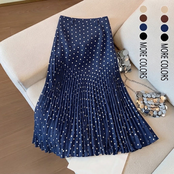 Women’s Polka Dot Pleated Midi Skirt