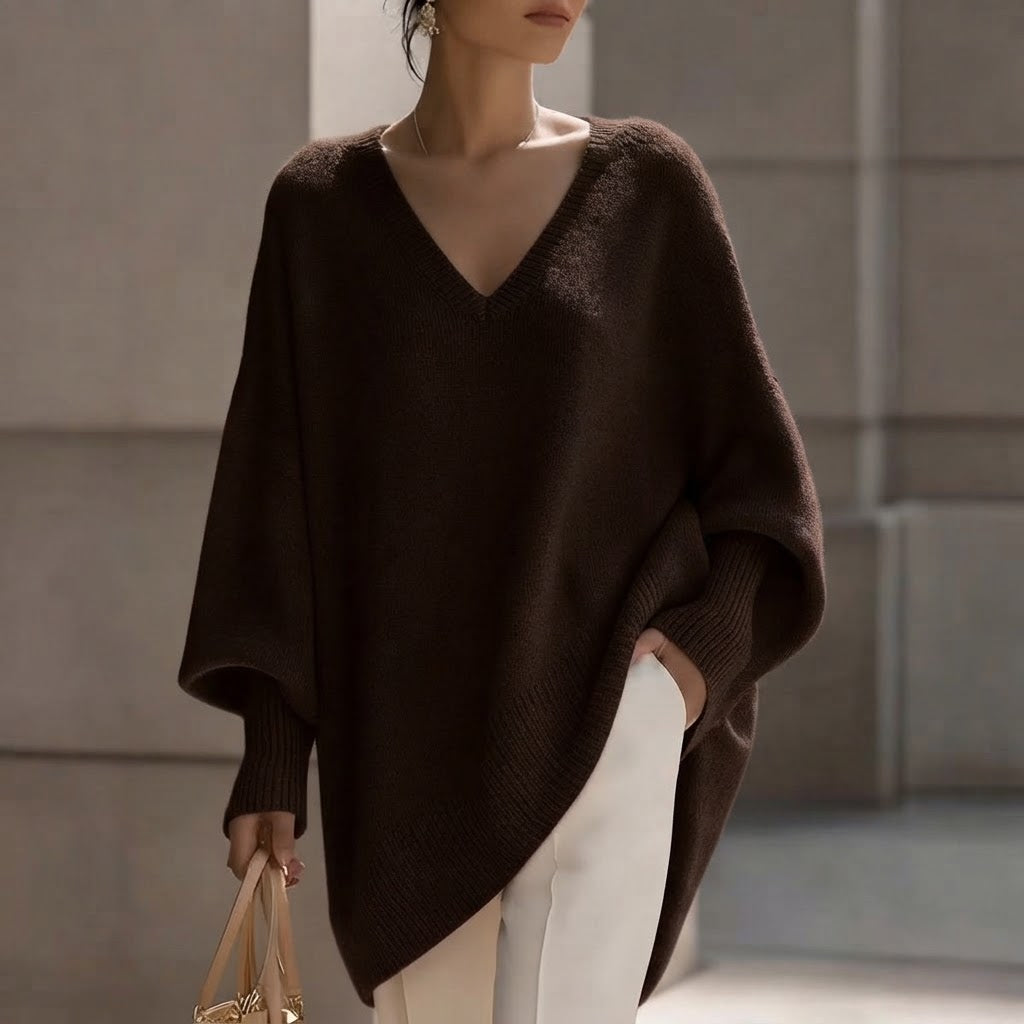 Women’s Oversized V-Neck Sweater