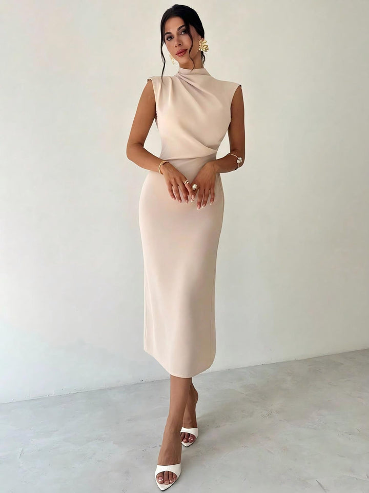 Women’s  Mock Neck Bodyco Sleeveless Slim Fit Pencil Dress