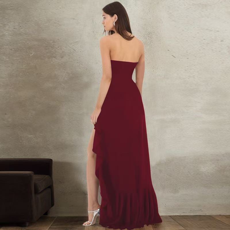 Women’s Strapless Slit Maxi Dress