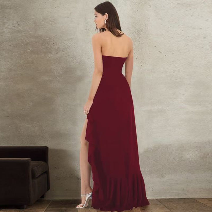 Women’s Strapless Slit Maxi Dress