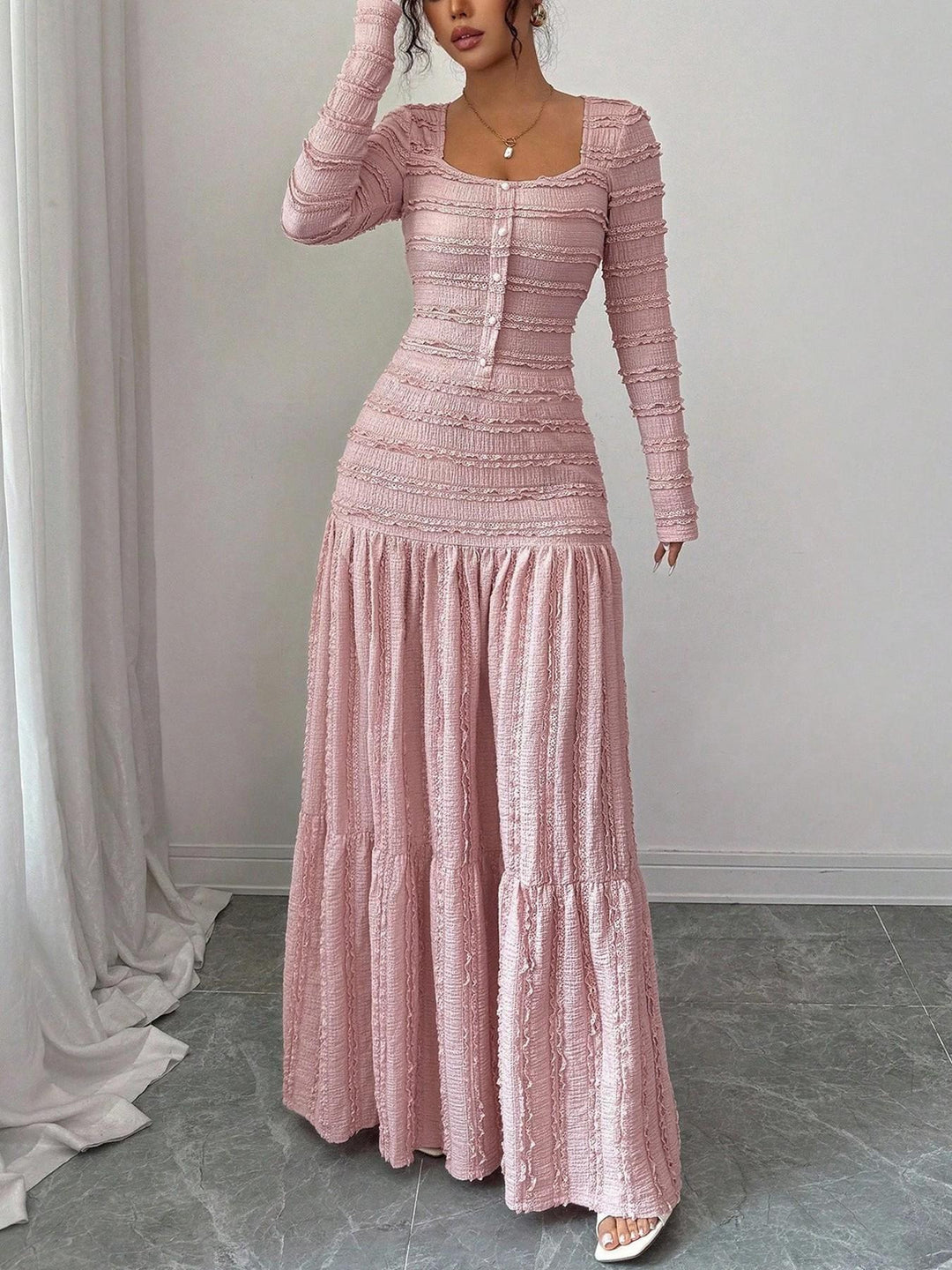 Women’s High Waist Tiered Maxi Dress