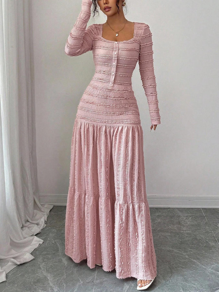 Women’s High Waist Tiered Maxi Dress