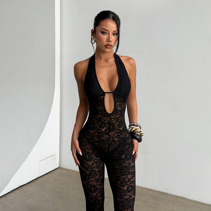 Women’s Lace Halter Jumpsuit