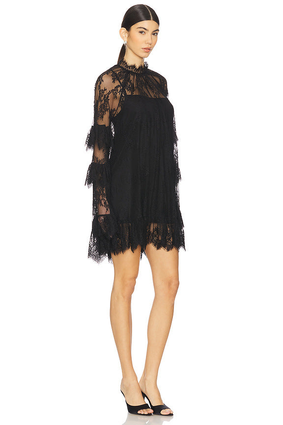 Sheer Lace Mini Dress