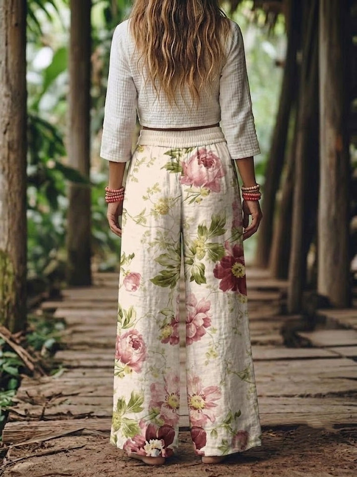 Women’s Boho Floral Wide Leg Pants