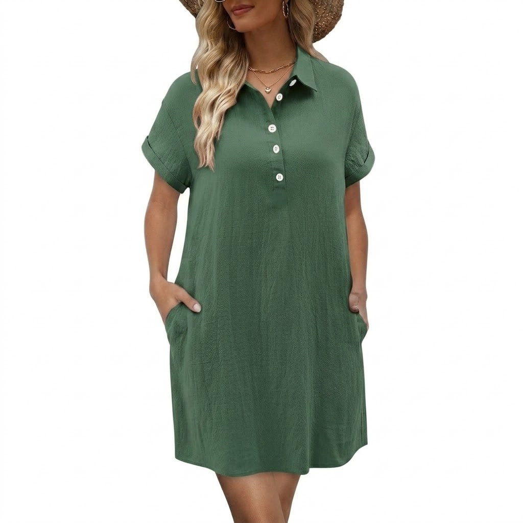 Women’s Casual Button-Down Shirt Dress