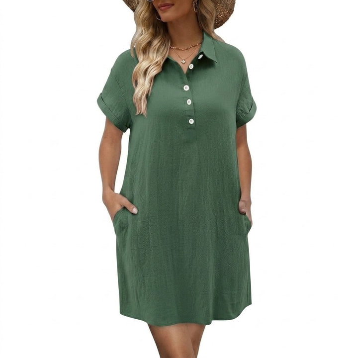 Women’s Casual Button-Down Shirt Dress