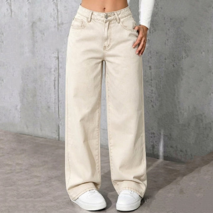 Women’s High Wide Leg Straight Jeans