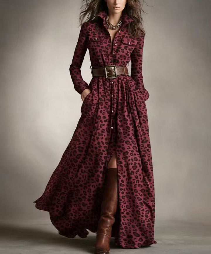 French Vintage Plaid Maxi Dress