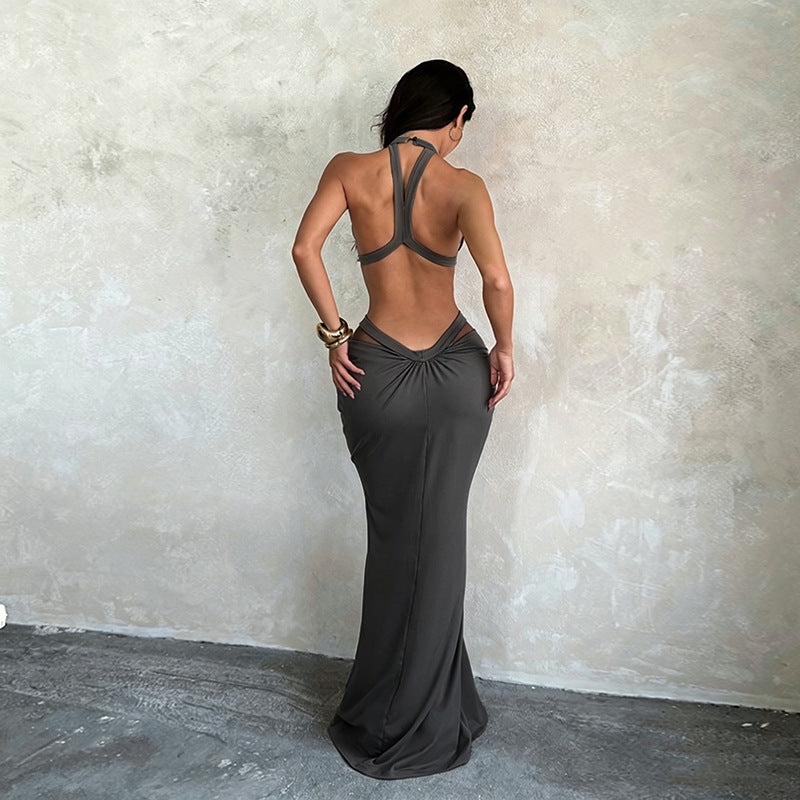 Women’s Cutout Ruched Maxi Dress