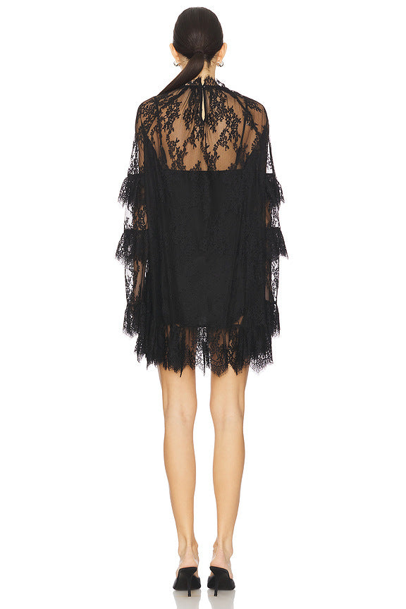 Sheer Lace Mini Dress