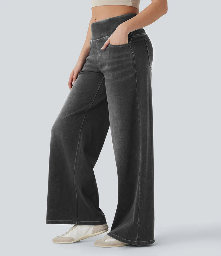 Women’s High Waisted Stretch Wide Leg Jeans