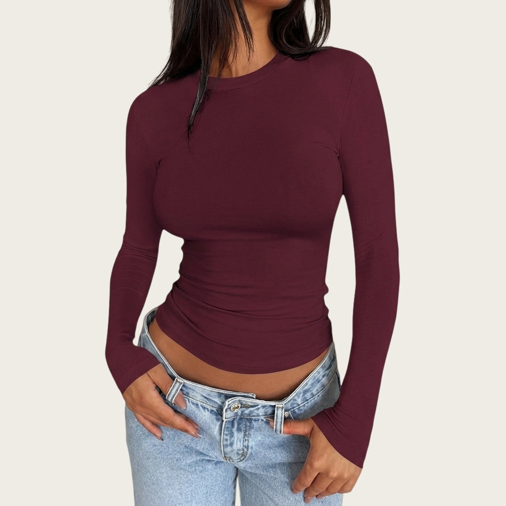 Women’s Slim Fit Crew Neck Long Sleeve Top