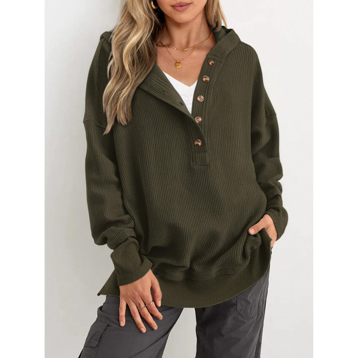 Women’s Oversized Hooded Sweatshirt – Solid Color Relaxed Fit