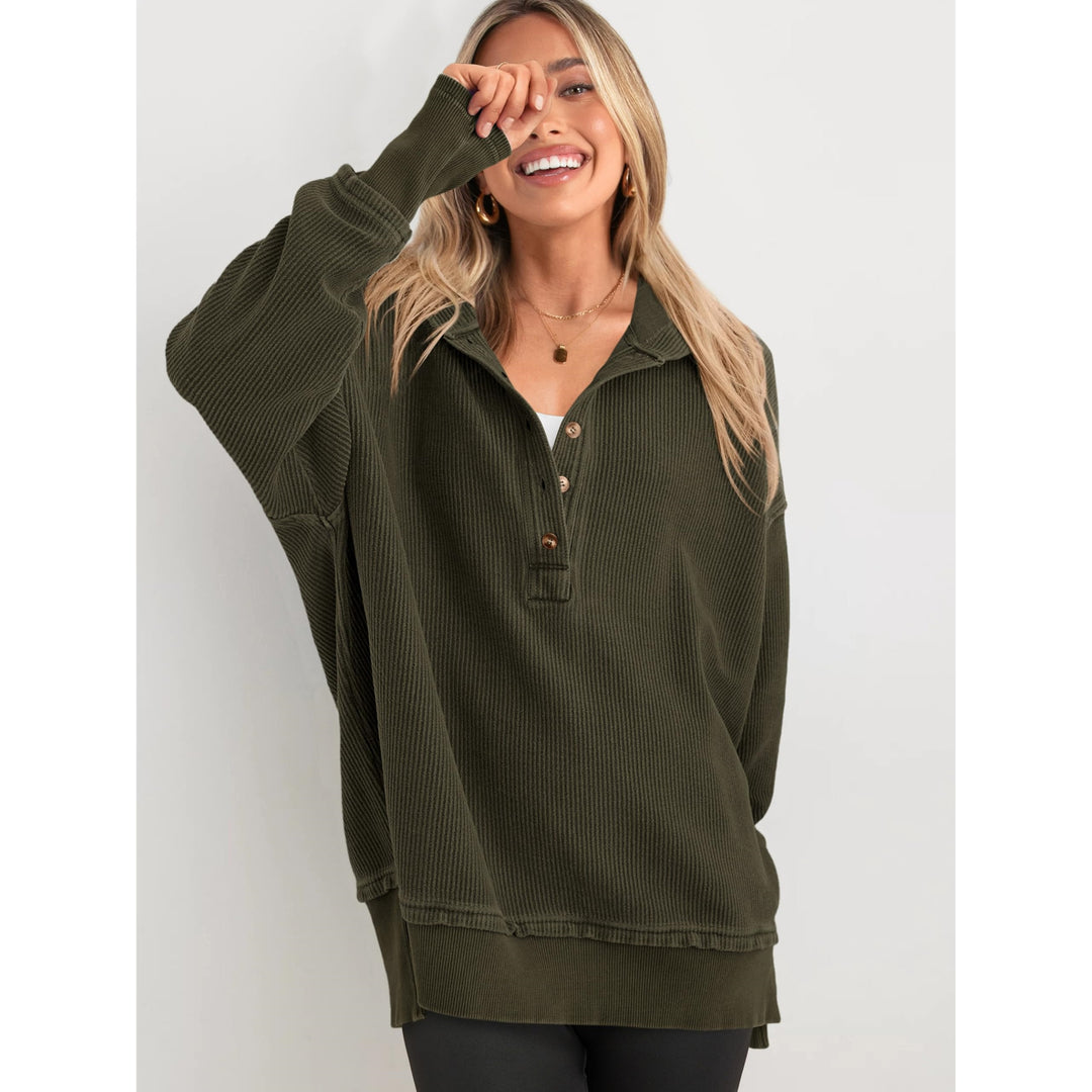 Women’s Oversized Hooded Sweatshirt – Solid Color Relaxed Fit