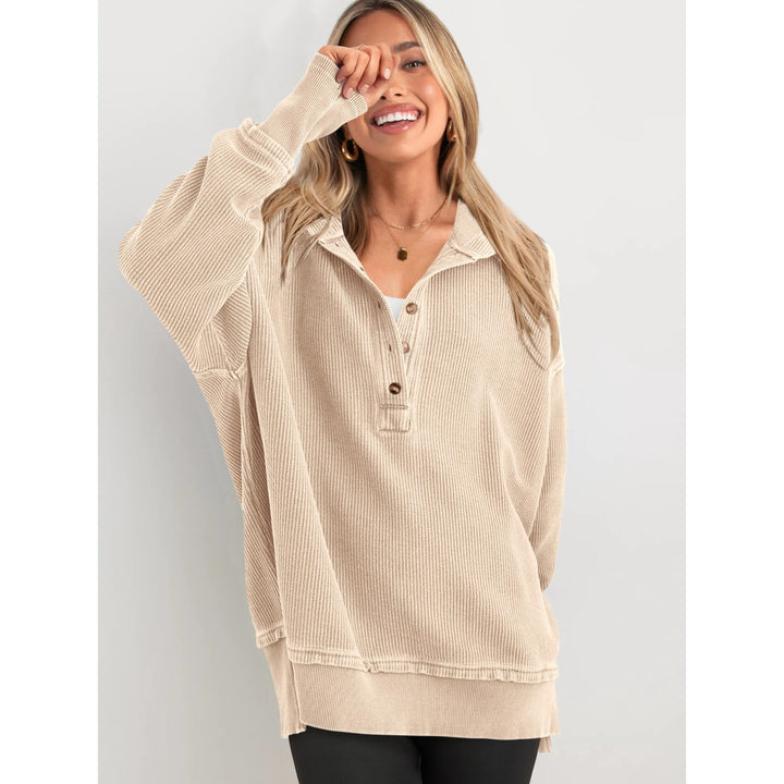 Women’s Oversized Hooded Sweatshirt – Solid Color Relaxed Fit