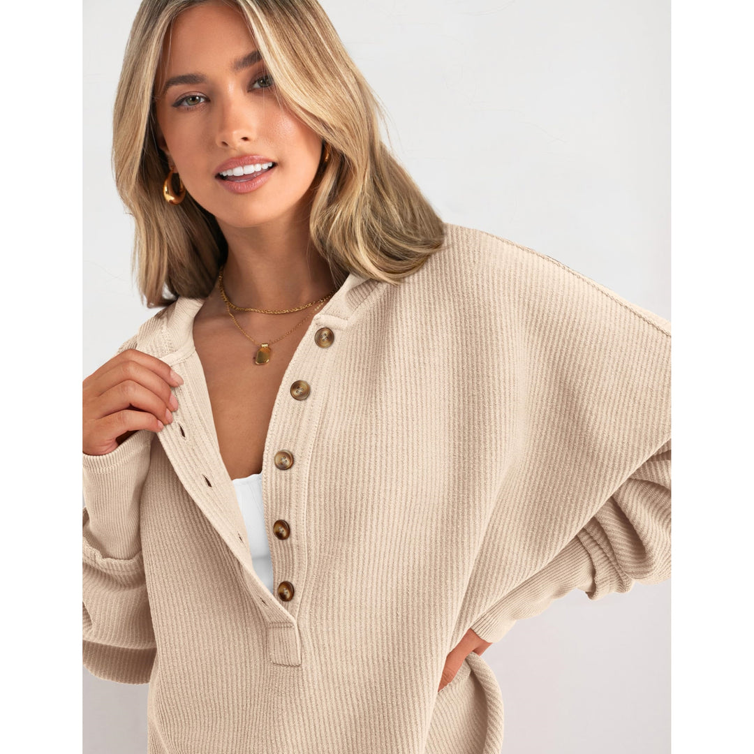 Women’s Oversized Hooded Sweatshirt – Solid Color Relaxed Fit