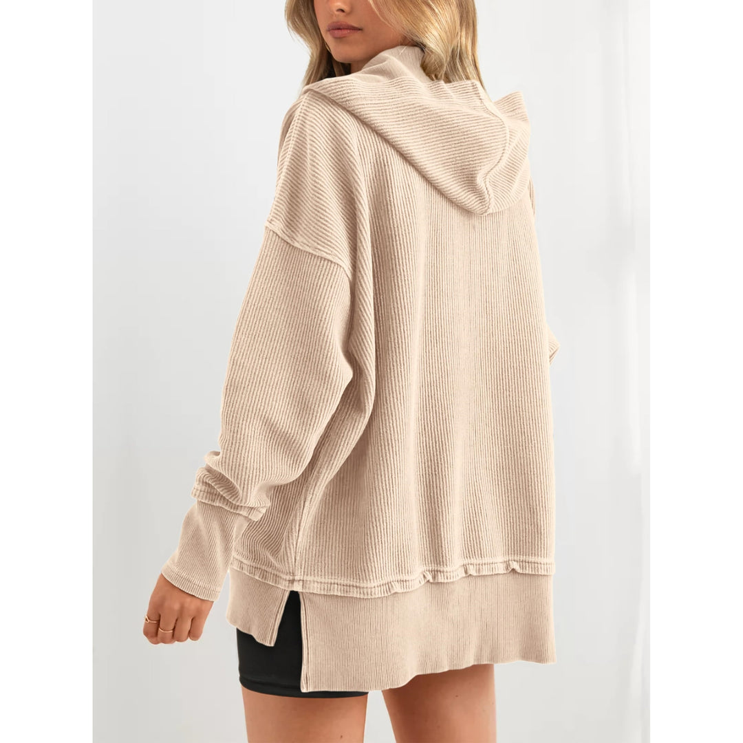 Women’s Oversized Hooded Sweatshirt – Solid Color Relaxed Fit