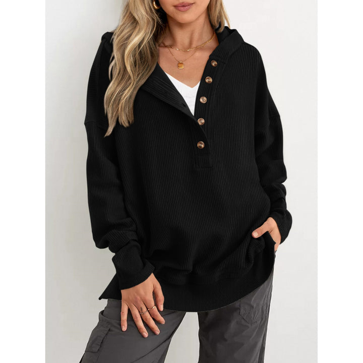 Women’s Oversized Hooded Sweatshirt – Solid Color Relaxed Fit