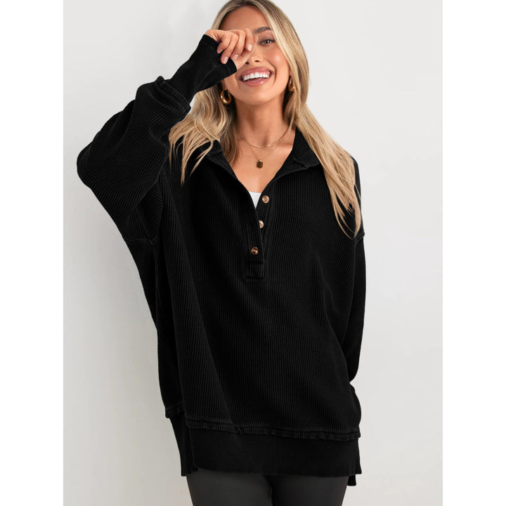 Women’s Oversized Hooded Sweatshirt – Solid Color Relaxed Fit