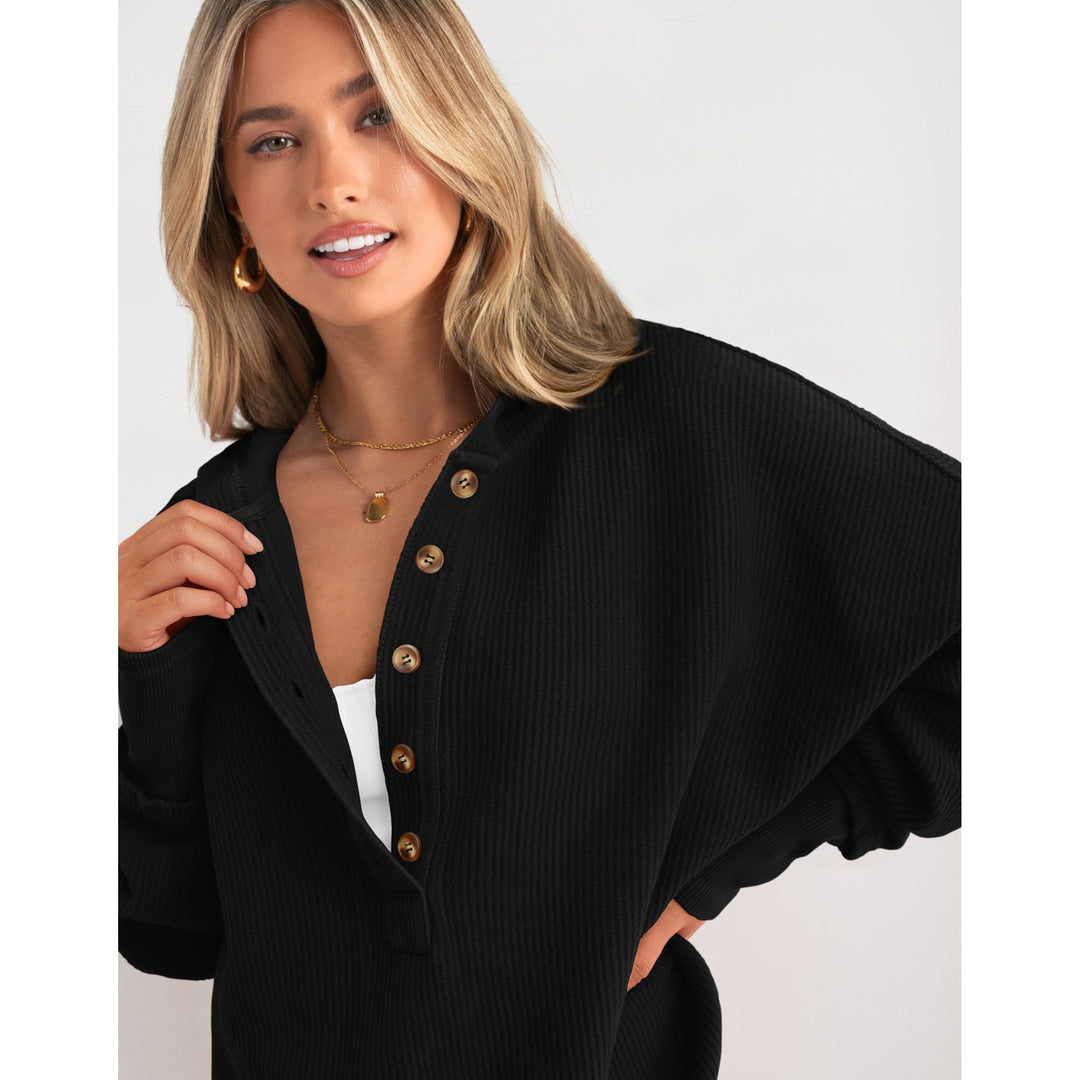 Women’s Oversized Hooded Sweatshirt – Solid Color Relaxed Fit